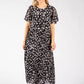 Polka Dot Plisse Pleated Midi Dress