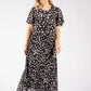 Polka Dot Plisse Pleated Midi Dress