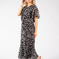 Polka Dot Plisse Pleated Midi Dress