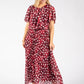Polka Dot Plisse Pleated Midi Dress