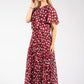 Polka Dot Plisse Pleated Midi Dress