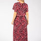Polka Dot Plisse Pleated Midi Dress