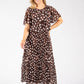 Polka Dot Plisse Pleated Midi Dress
