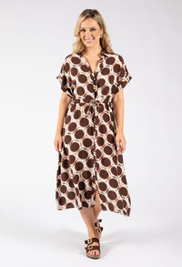 Geometric Print Shirt Dress