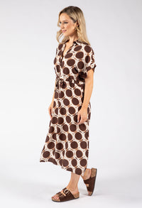 Geometric Print Shirt Dress