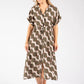 Geometric Print Shirt Dress