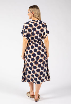 Geometric Print Shirt Dress
