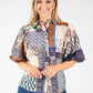 Patchwork Print Balloon Sleeve Blouse