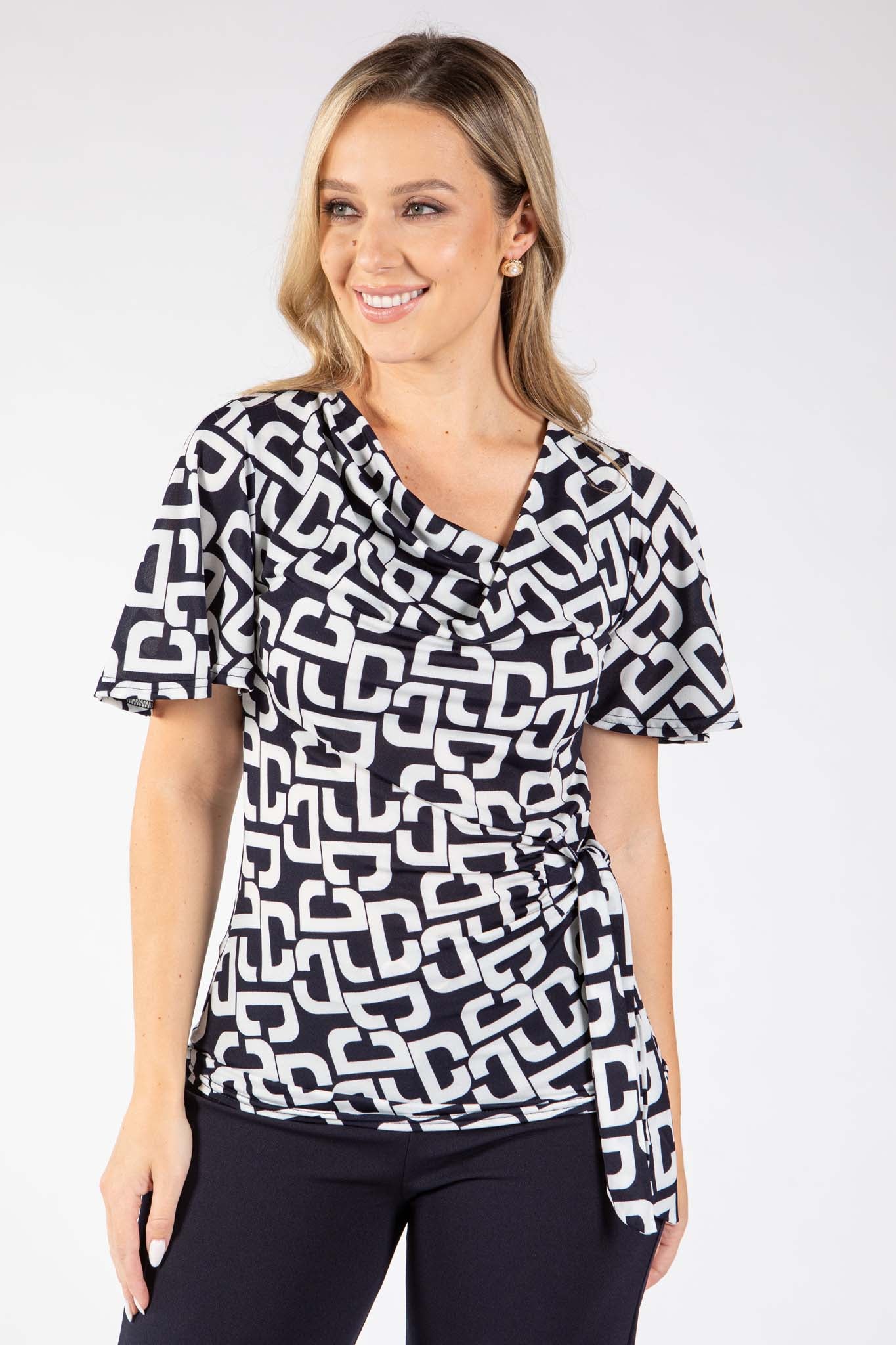 Johann DG Cowl Neck Top