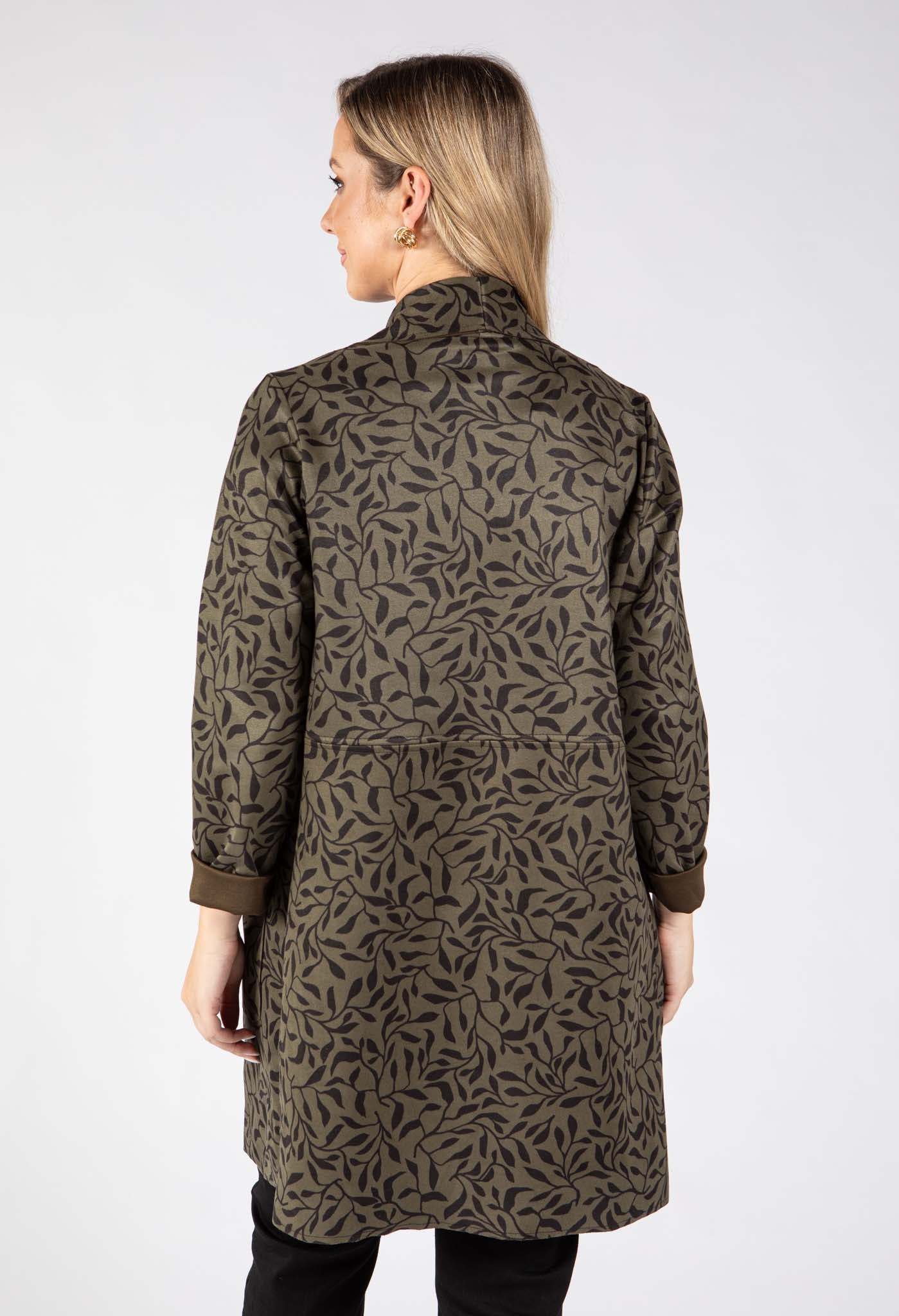 Leaf Print Longline Jacket