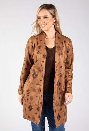 Boho Print Longline Jacket
