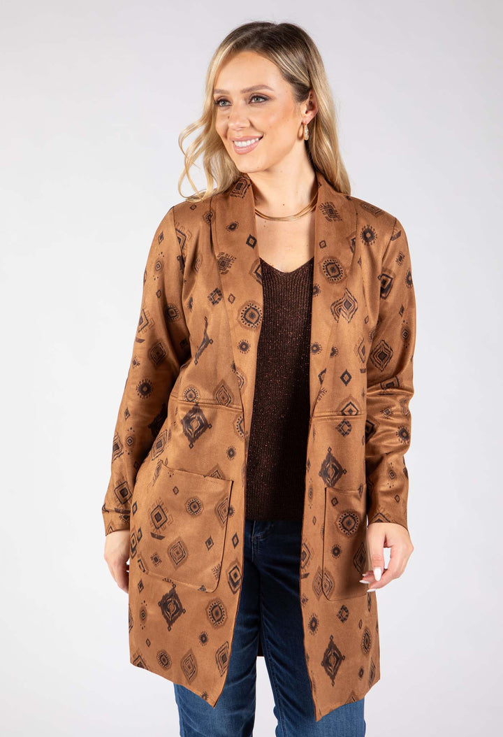 Boho Print Longline Jacket