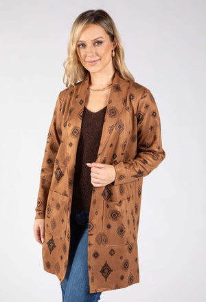 Boho Print Longline Jacket