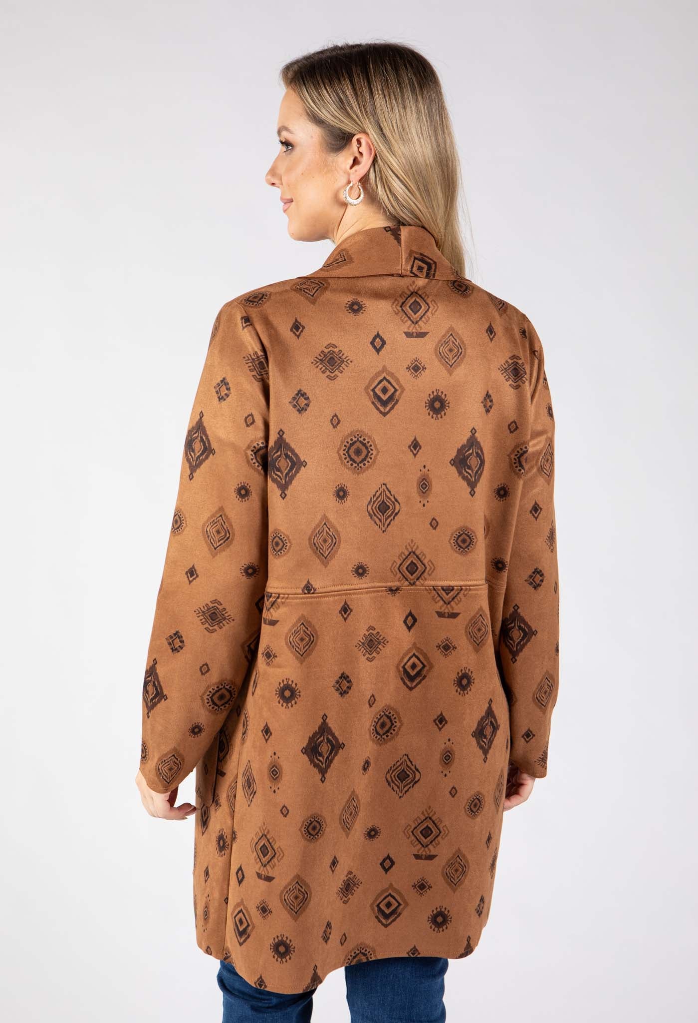 Boho Print Longline Jacket