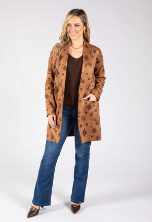 Boho Print Longline Jacket