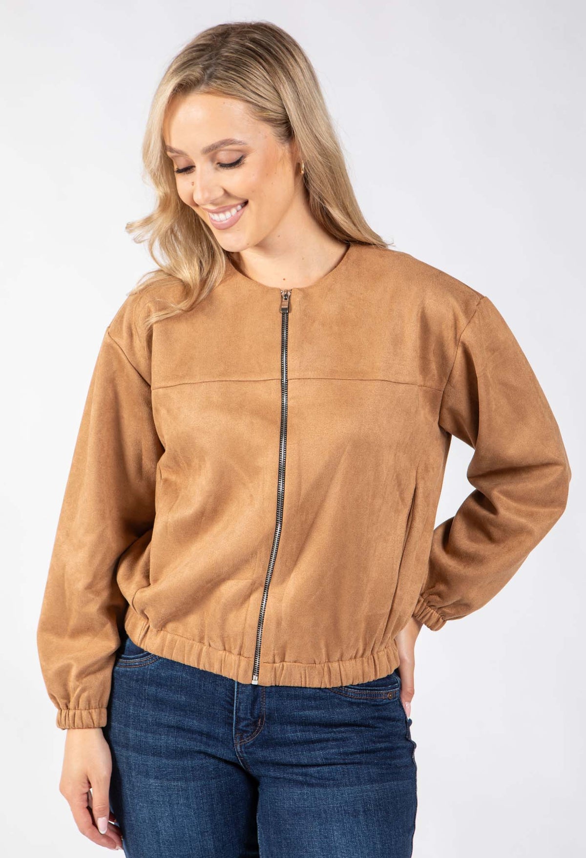 Harley Faux Suede Bomber Jacket
