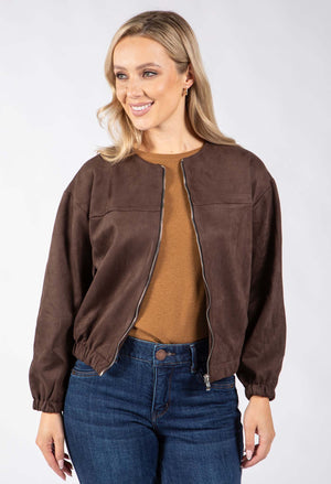 Harley Faux Suede Bomber Jacket