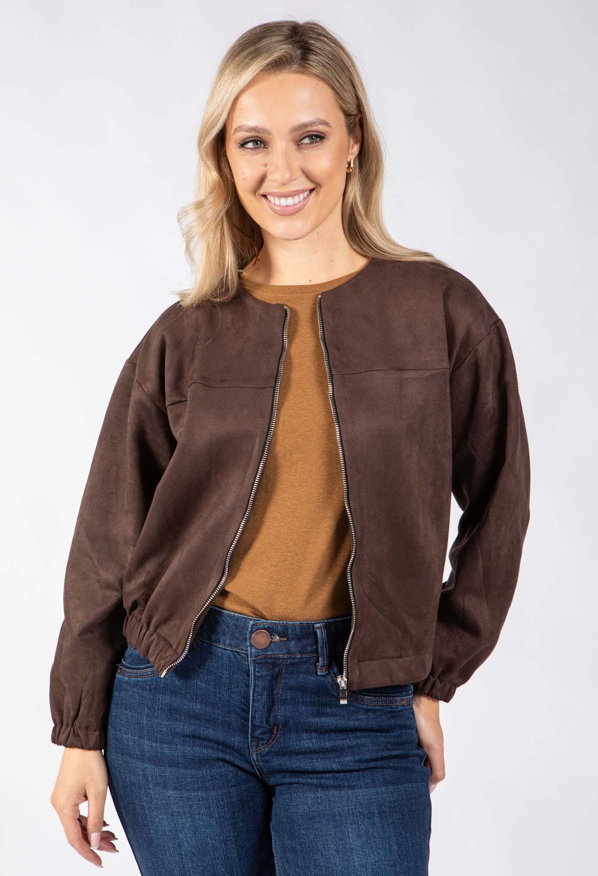Harley Faux Suede Bomber Jacket