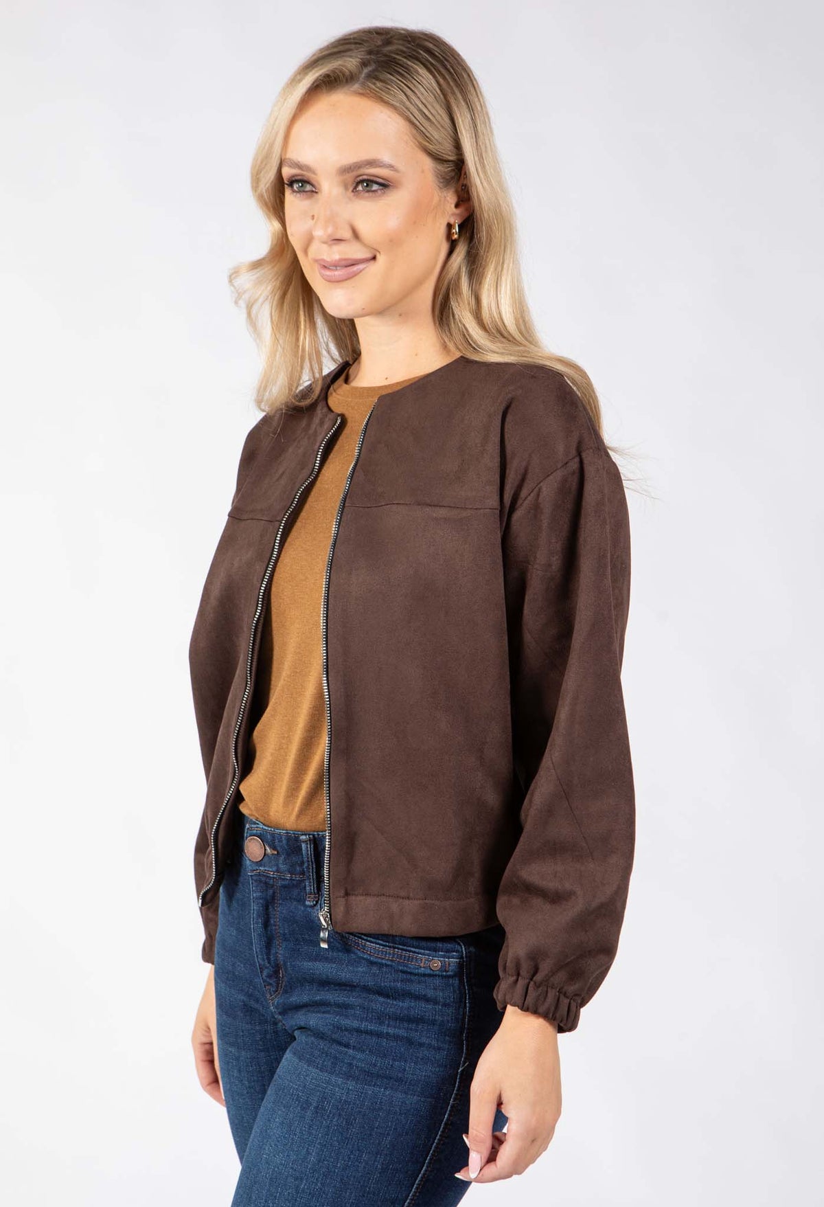 Harley Faux Suede Bomber Jacket
