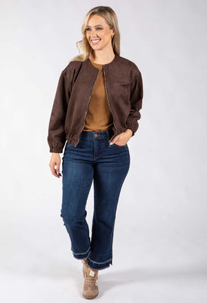Harley Faux Suede Bomber Jacket