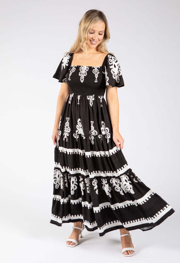 Smocking Bodice Maxi Dress