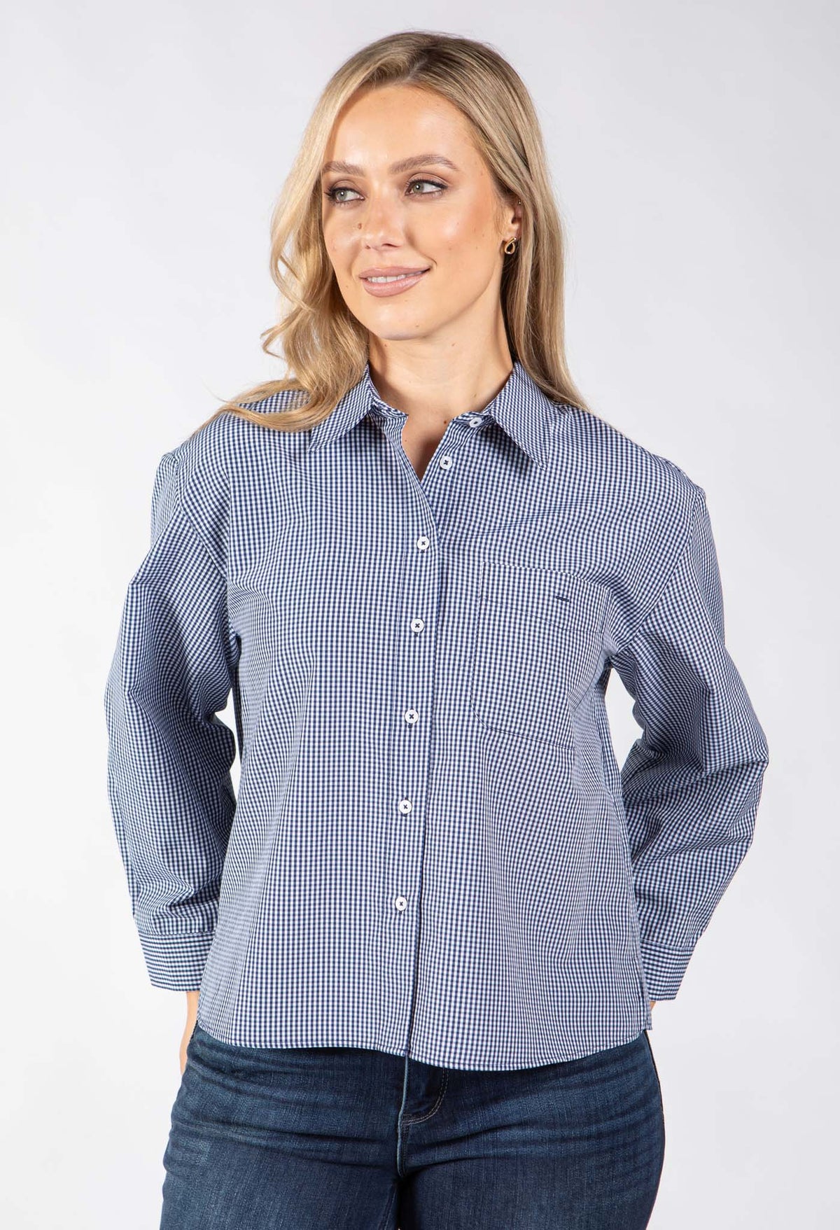 Sally Gingham Boxy Shirt