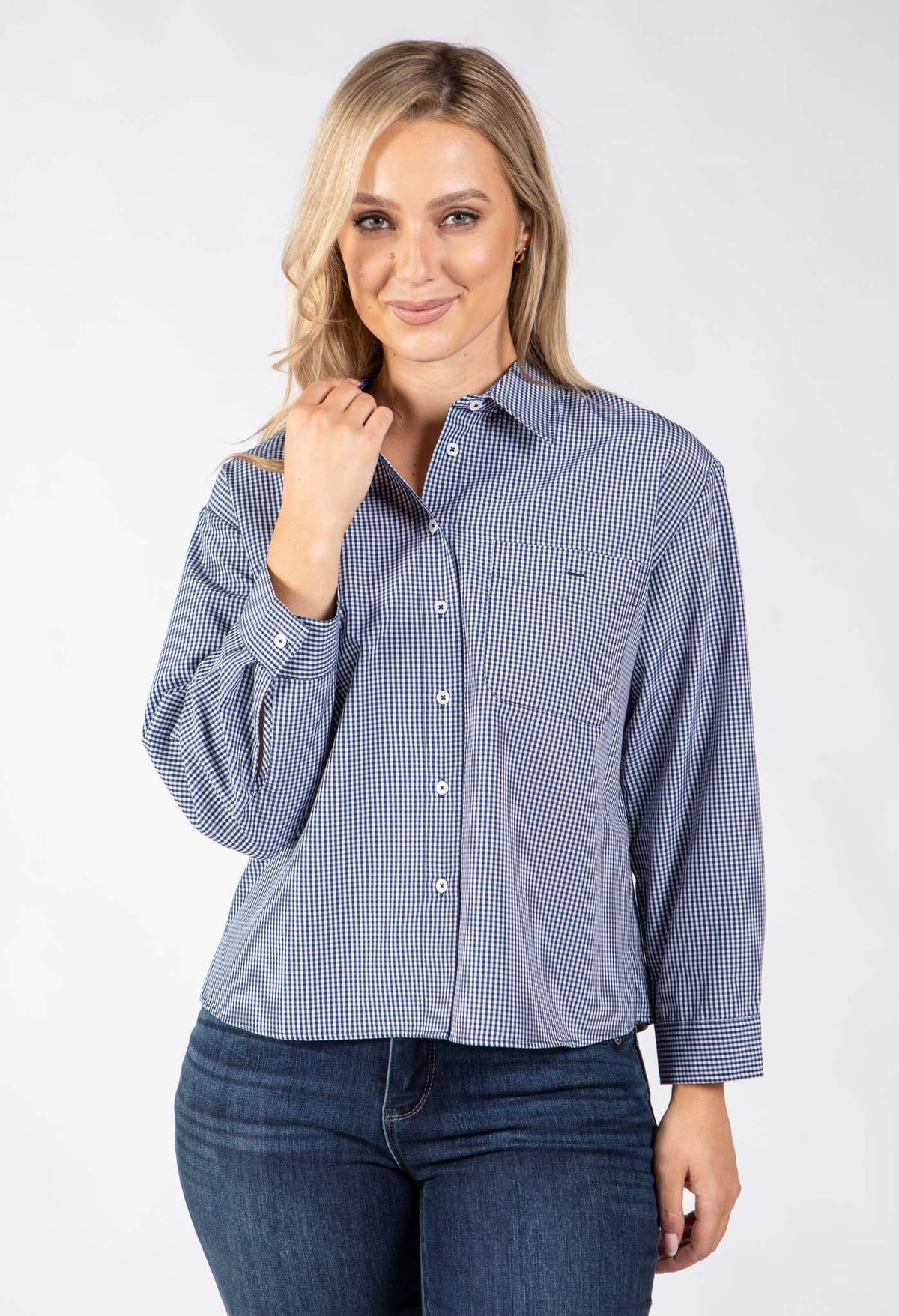 Sally Gingham Boxy Shirt
