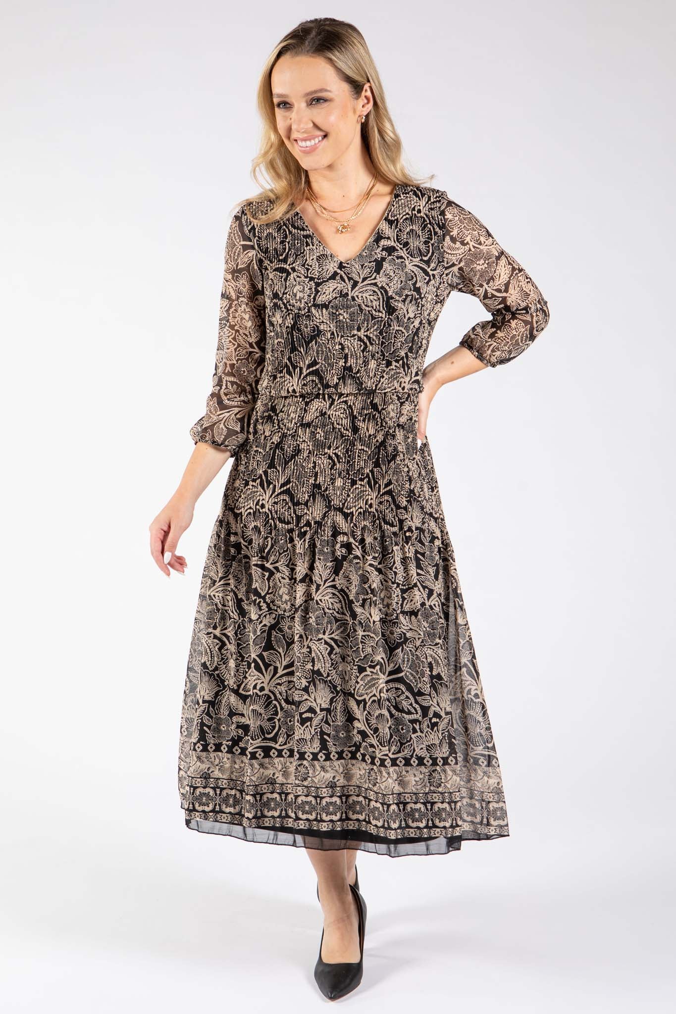Riade Floral Print Midi Dress