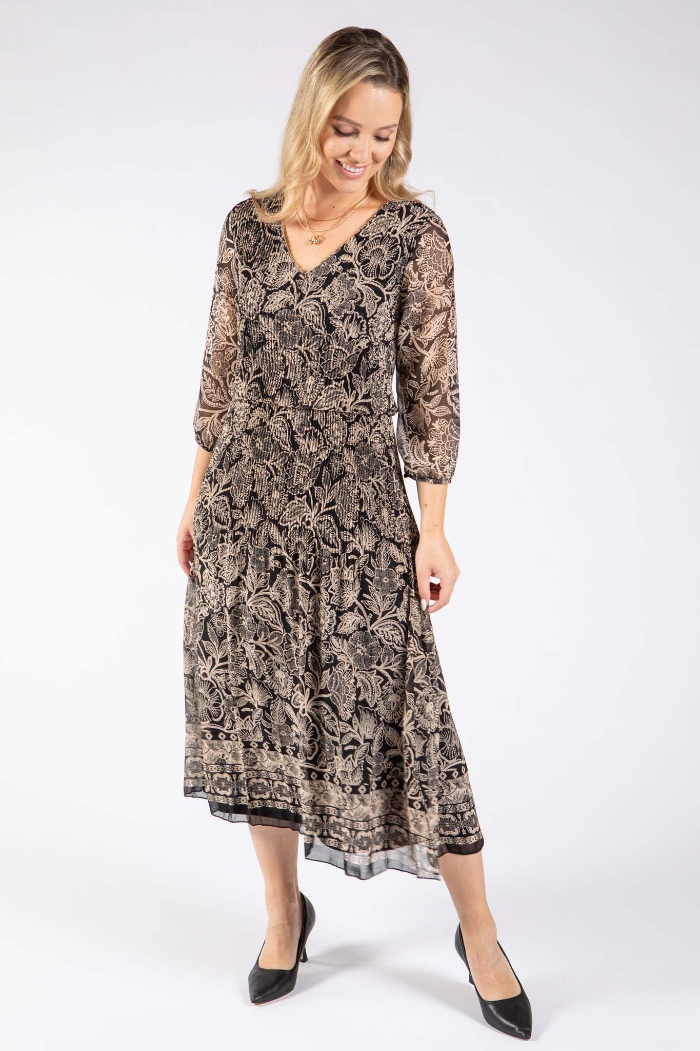 Riade Floral Print Midi Dress