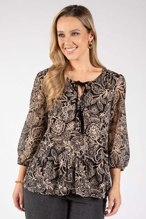 Bow Detail Floral Blouse