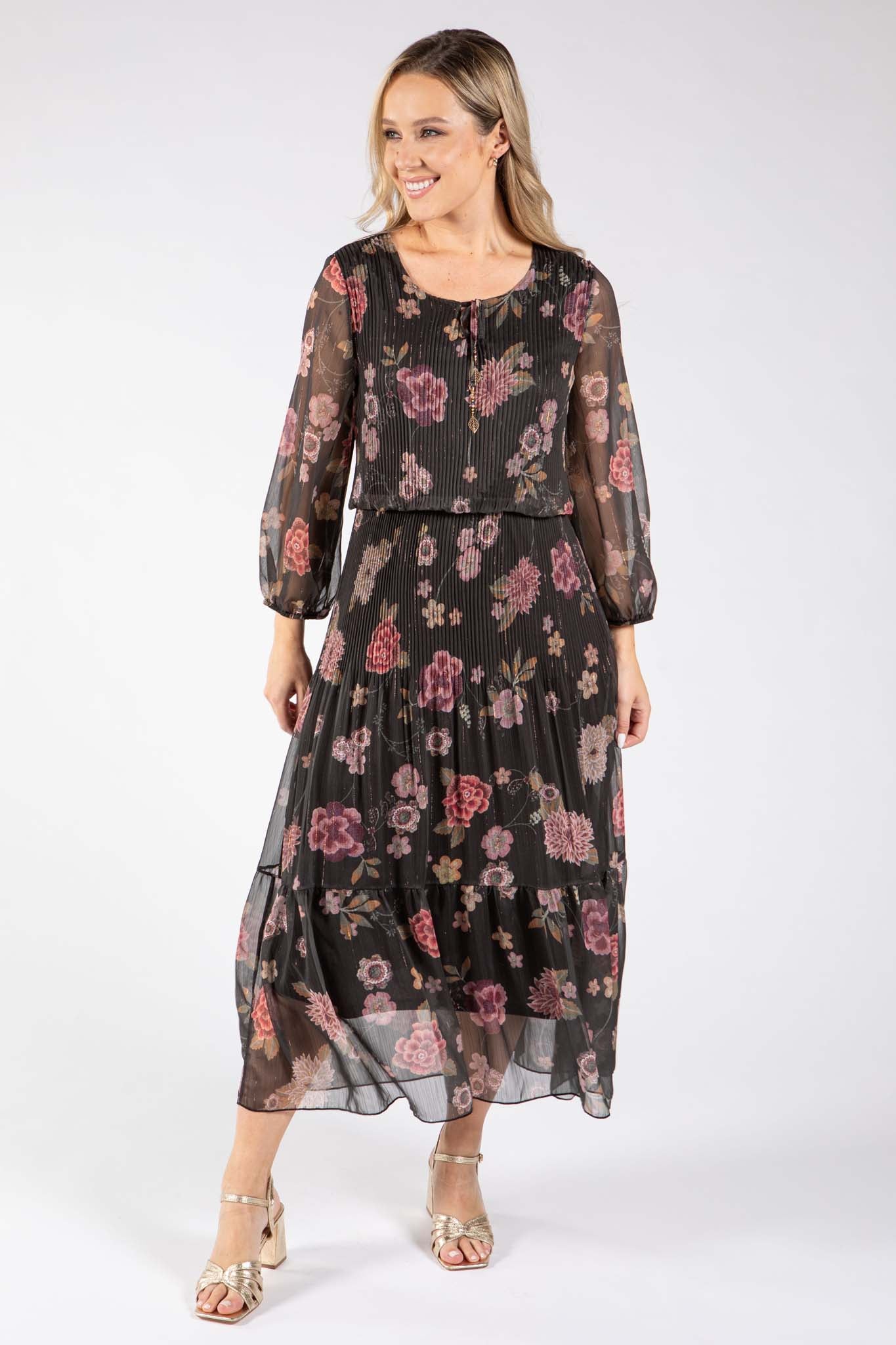 Riadella Plisse Pleated Floral Dress