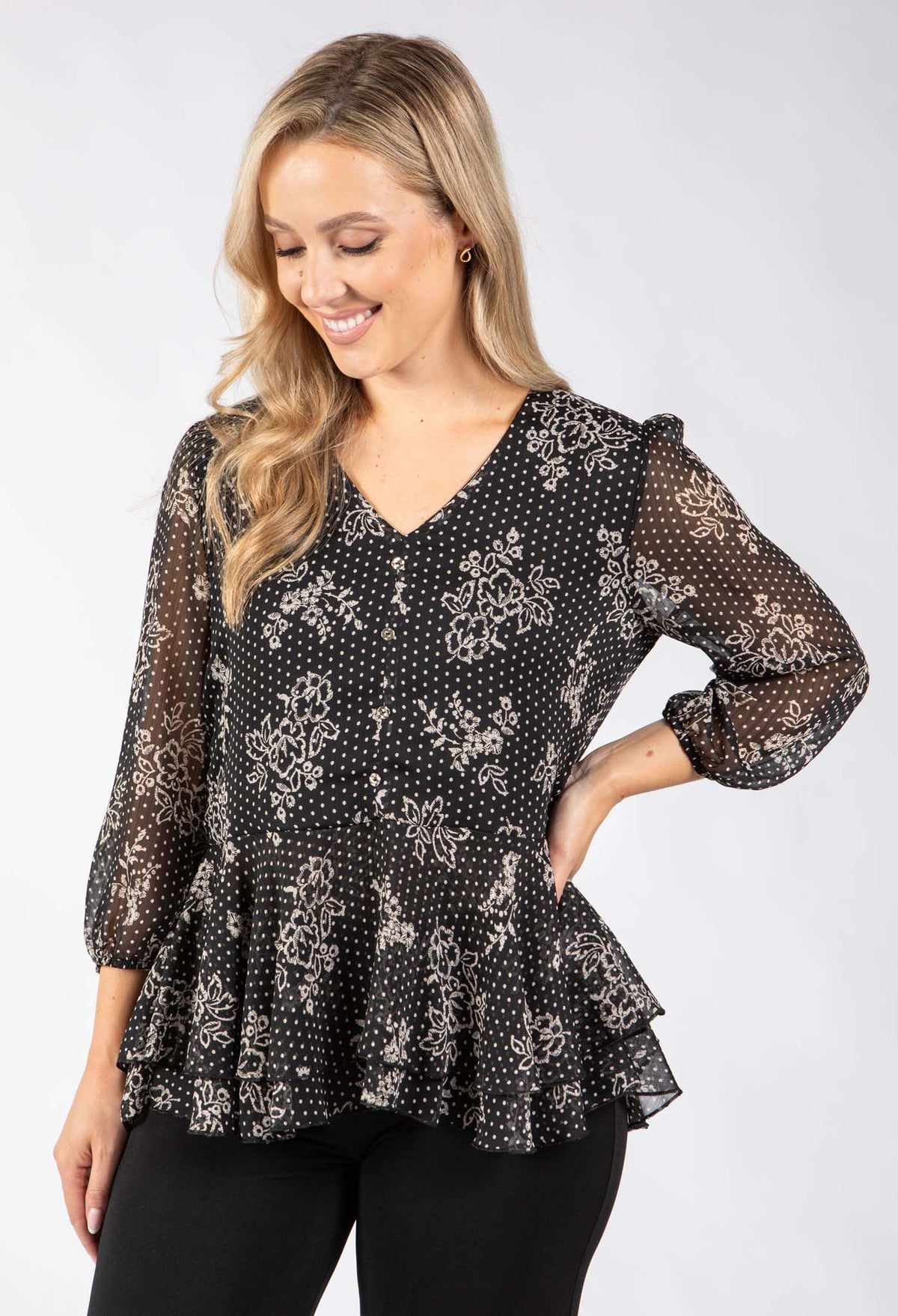 Tripois Peplum Blouse