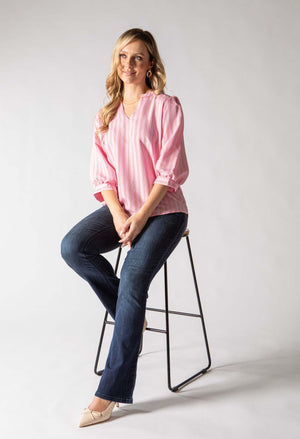 KPink Striped Blouse