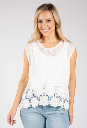 Sleeveless Embroidered Top