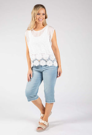 Sleeveless Embroidered Top