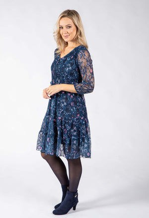 Ravyl Floral Lace Short Dress