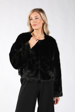 Cropped Faux Fur Jacket