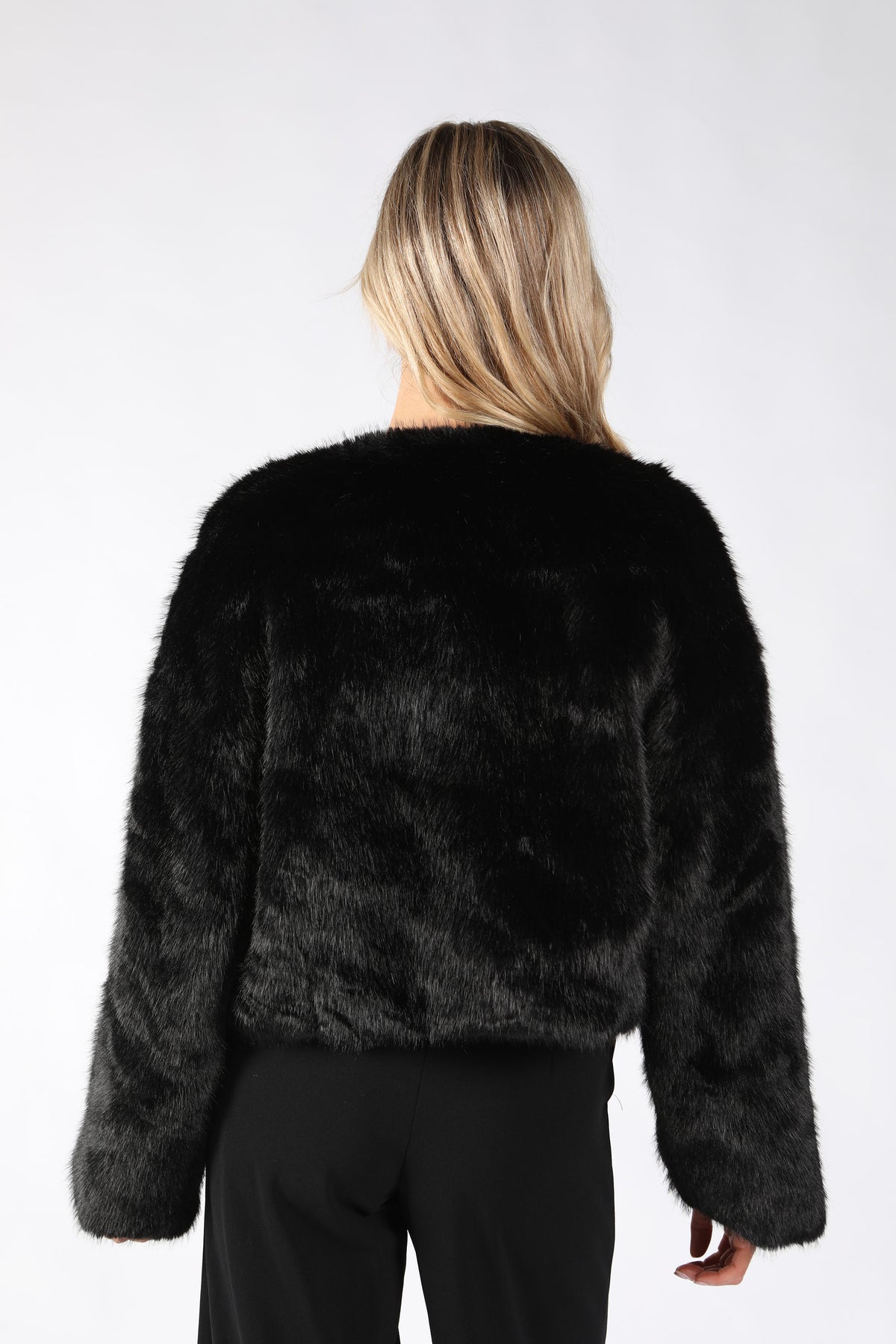 Cropped Faux Fur Jacket