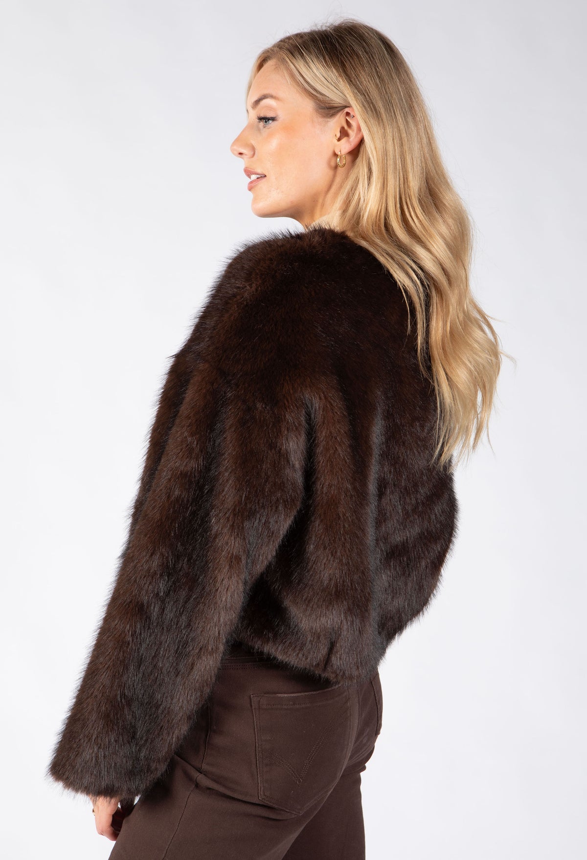 Cropped Faux Fur Jacket