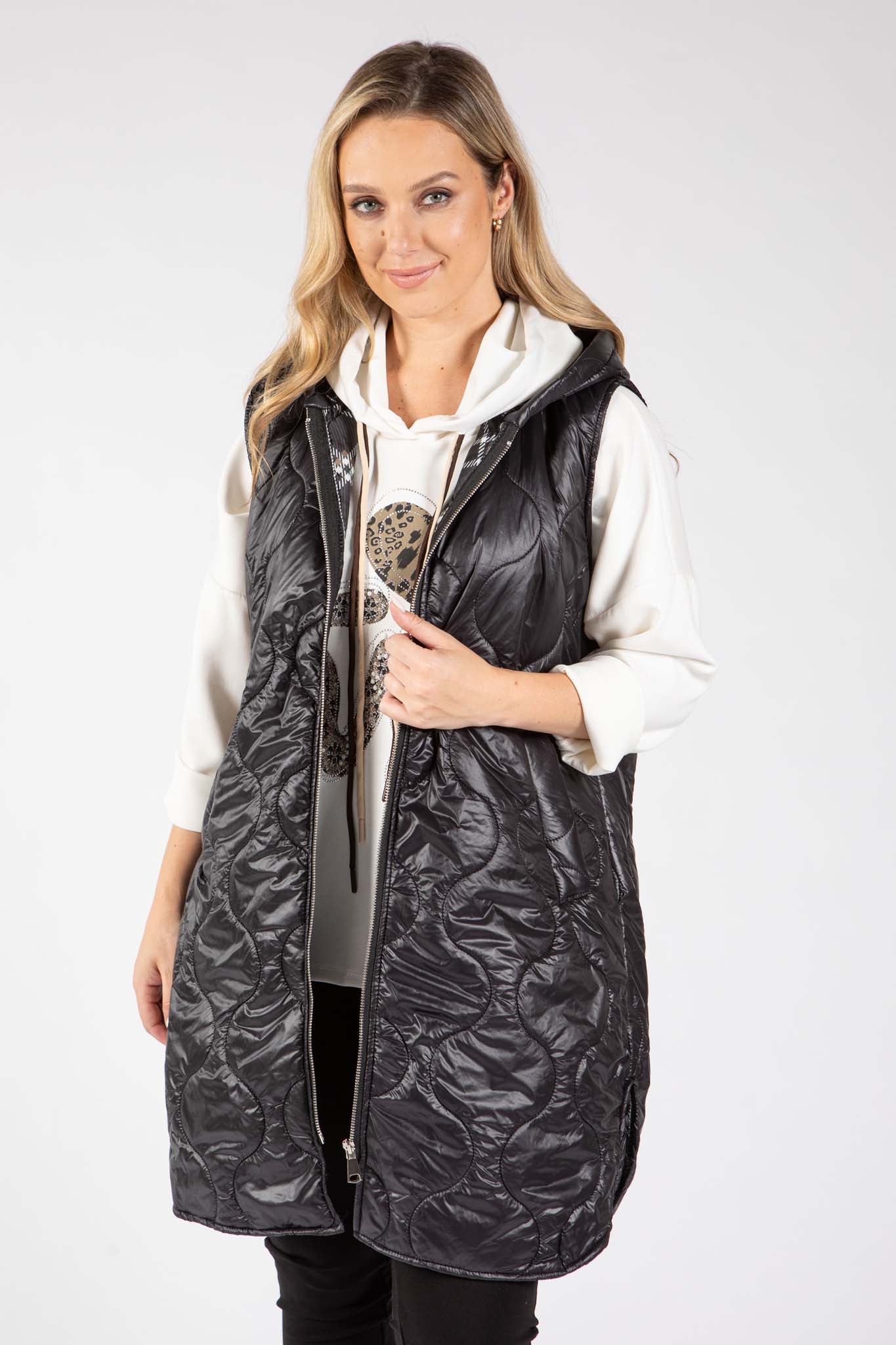 Longline Quilted Gilet