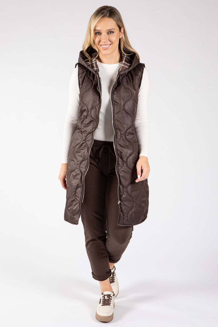 Longline Quilted Gilet
