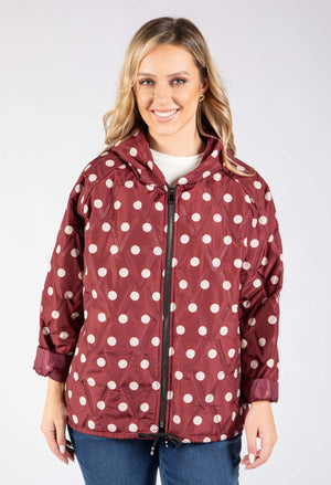 Polka Dot Quilted Coat