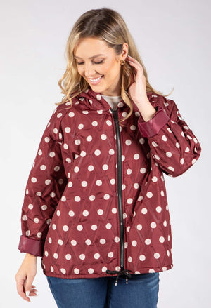 Polka Dot Quilted Coat