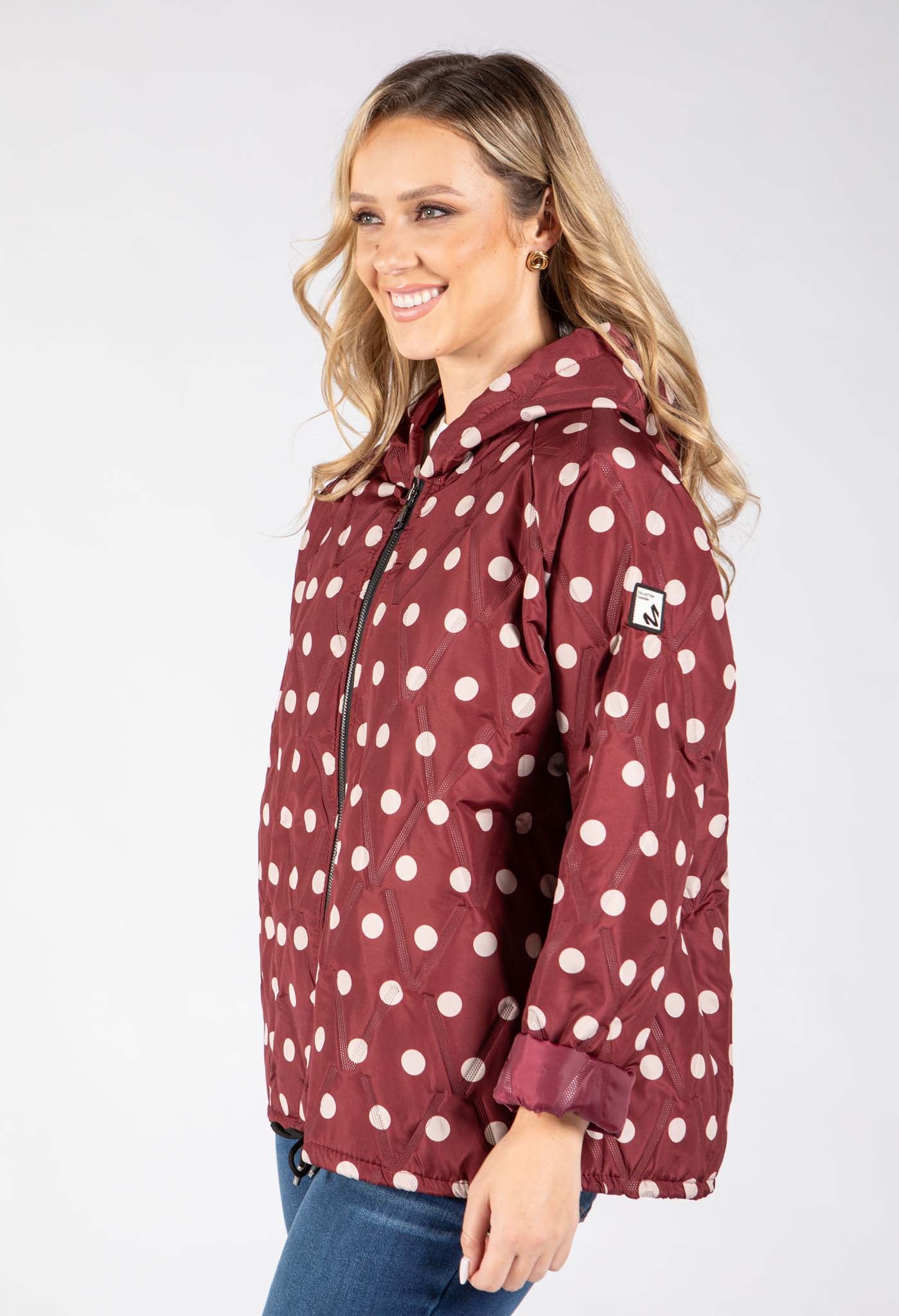 Polka Dot Quilted Coat