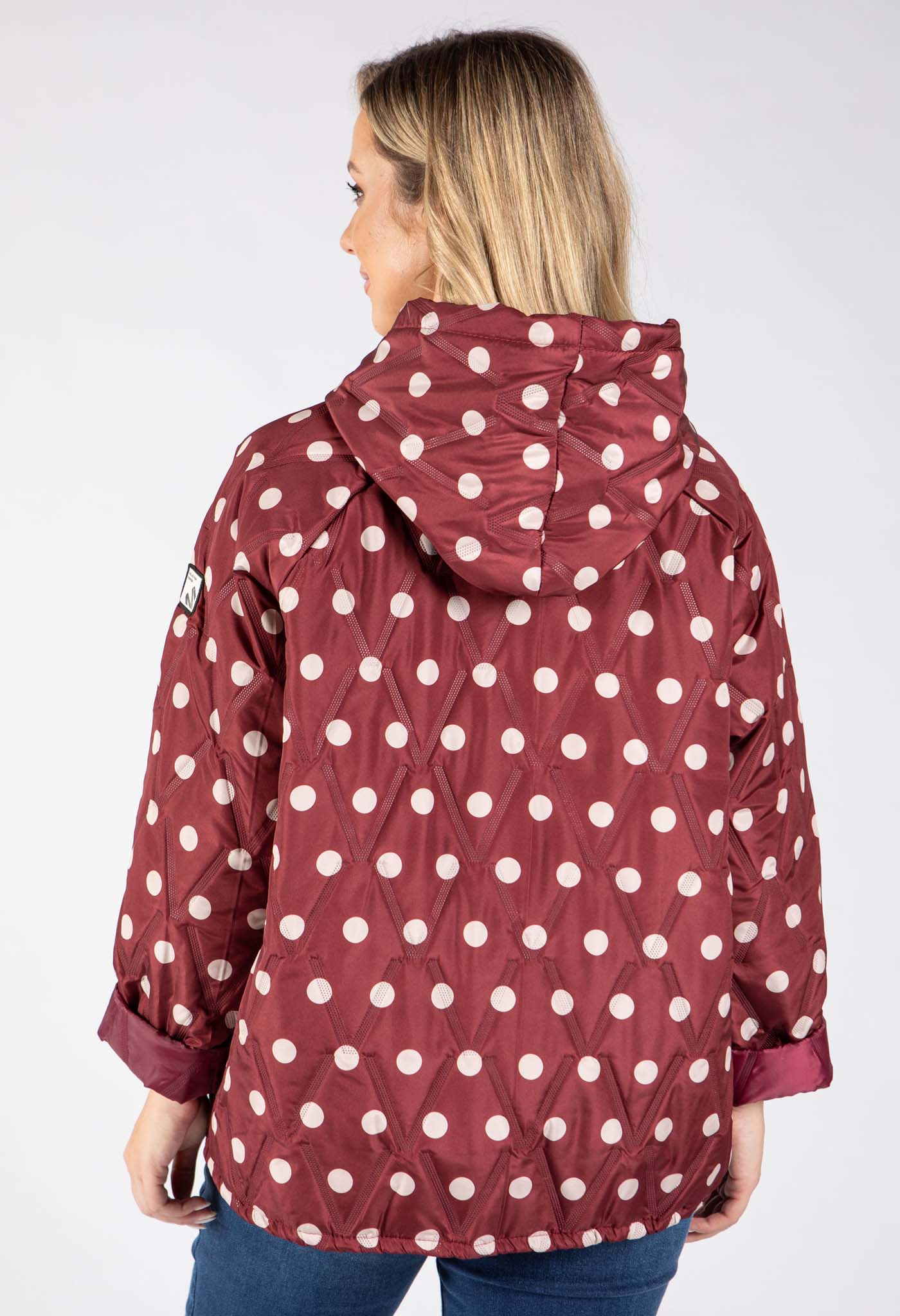 Polka Dot Quilted Coat
