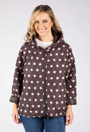 Polka Dot Quilted Coat