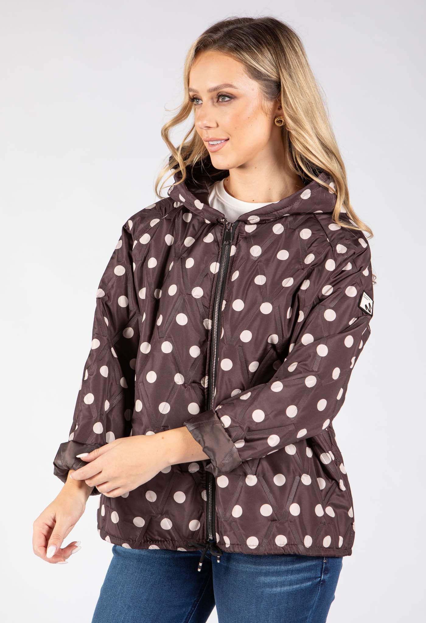 Polka Dot Quilted Coat