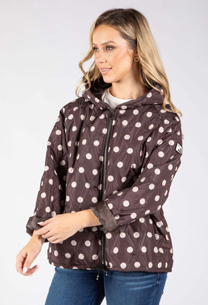 Polka Dot Quilted Coat