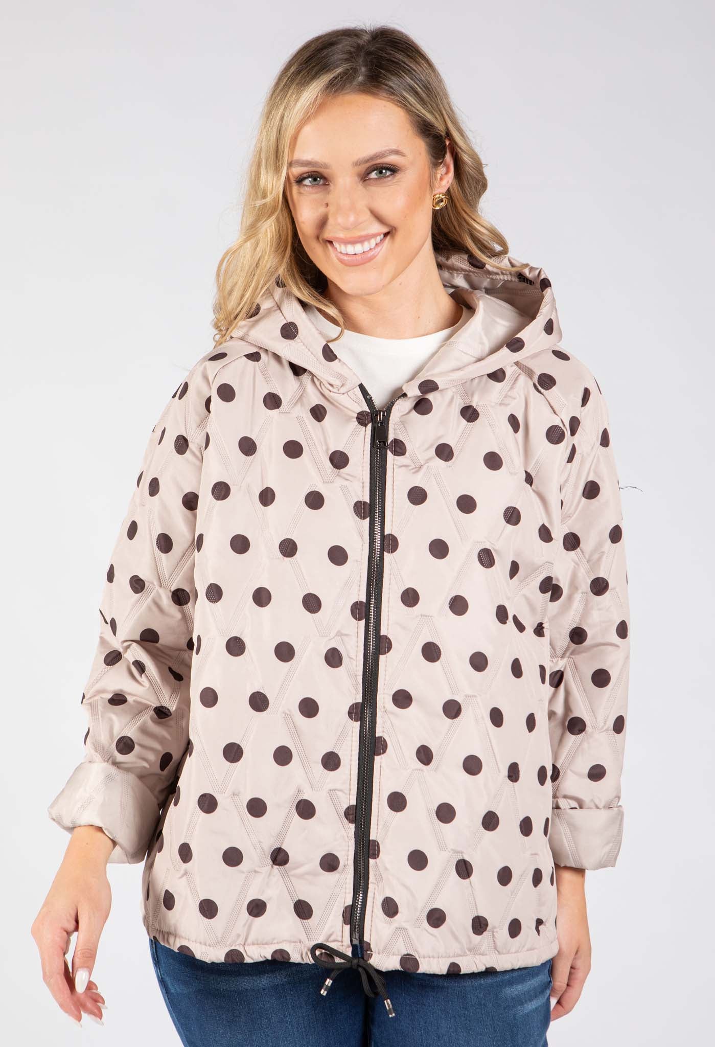 Polka Dot Quilted Coat