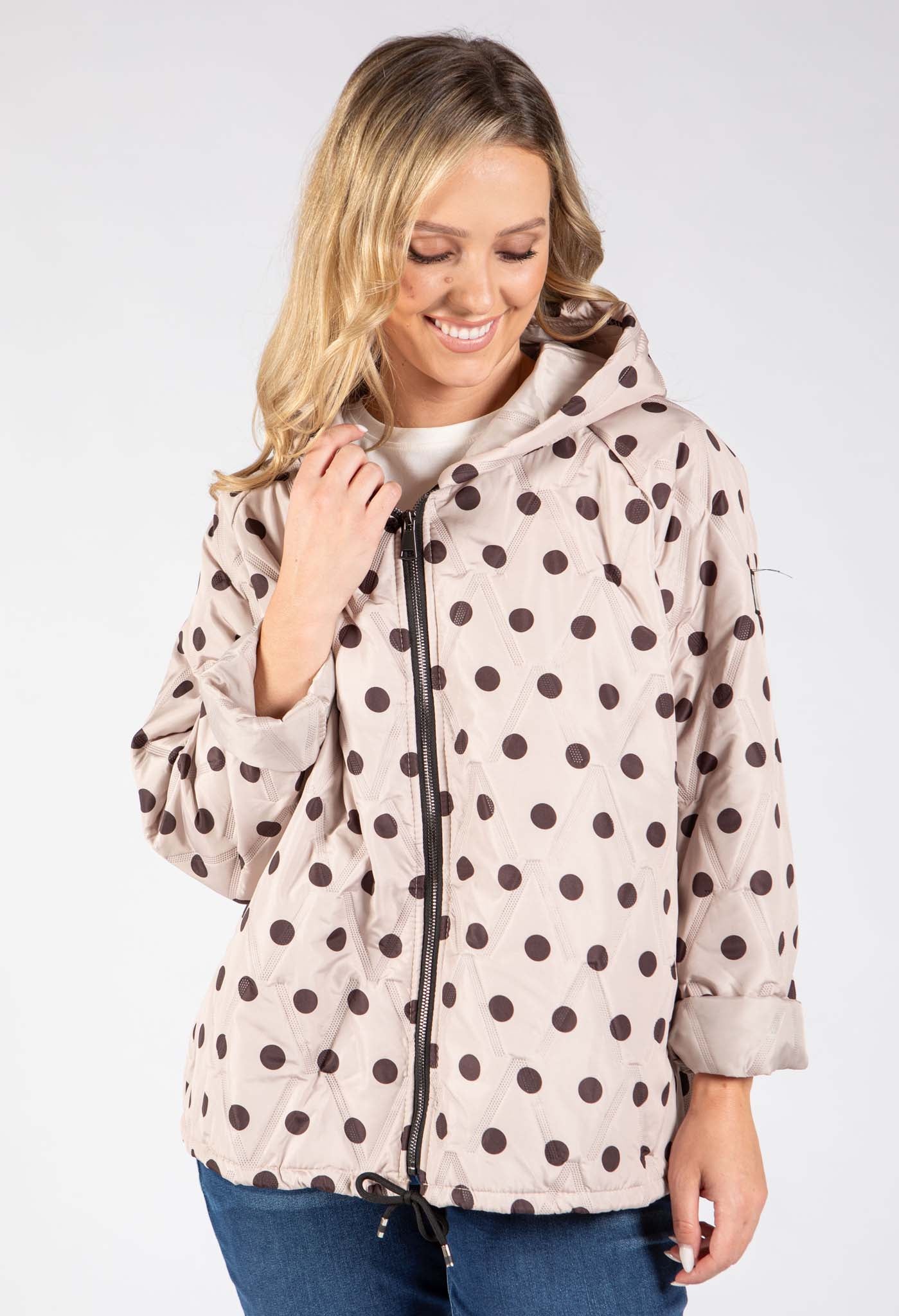Polka Dot Quilted Coat